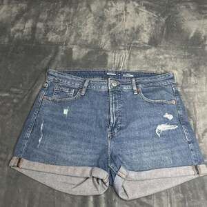 Old Navy Women's High-Waisted O.G. Straight Ripped Jean Shorts Blue Margarita